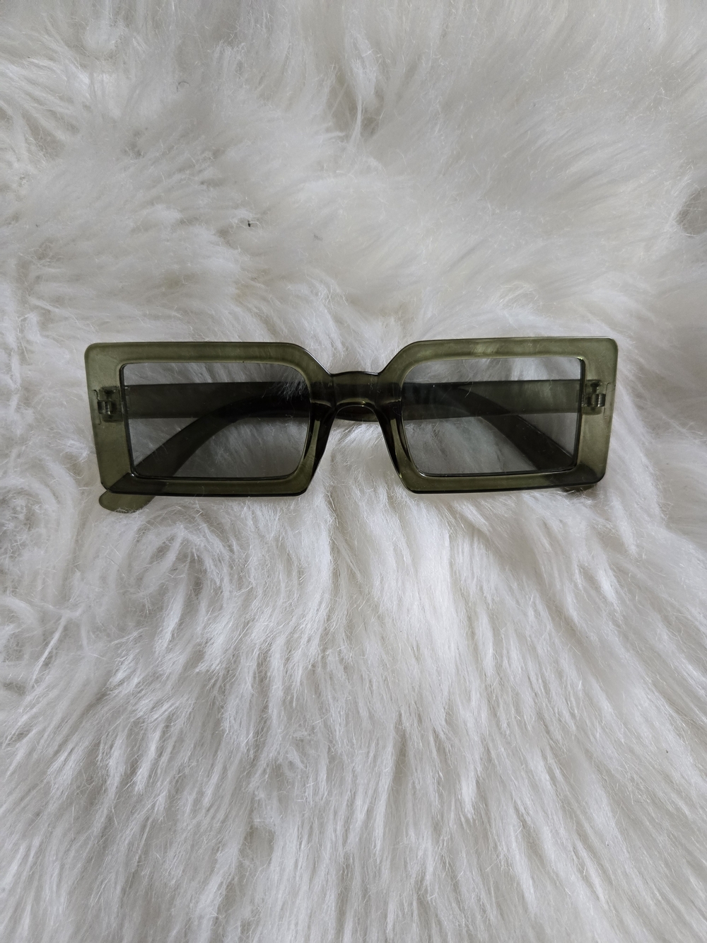 Olive Green Rectangular Women's Sunglasses